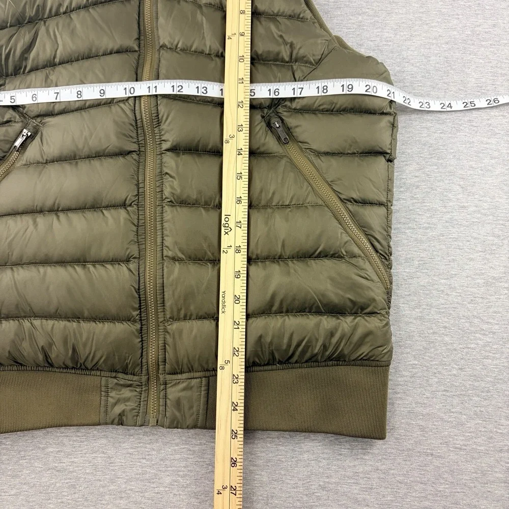 Lululemon Women's M Olive Green Goose Down Puffer Vest Full Zip Missing Hood